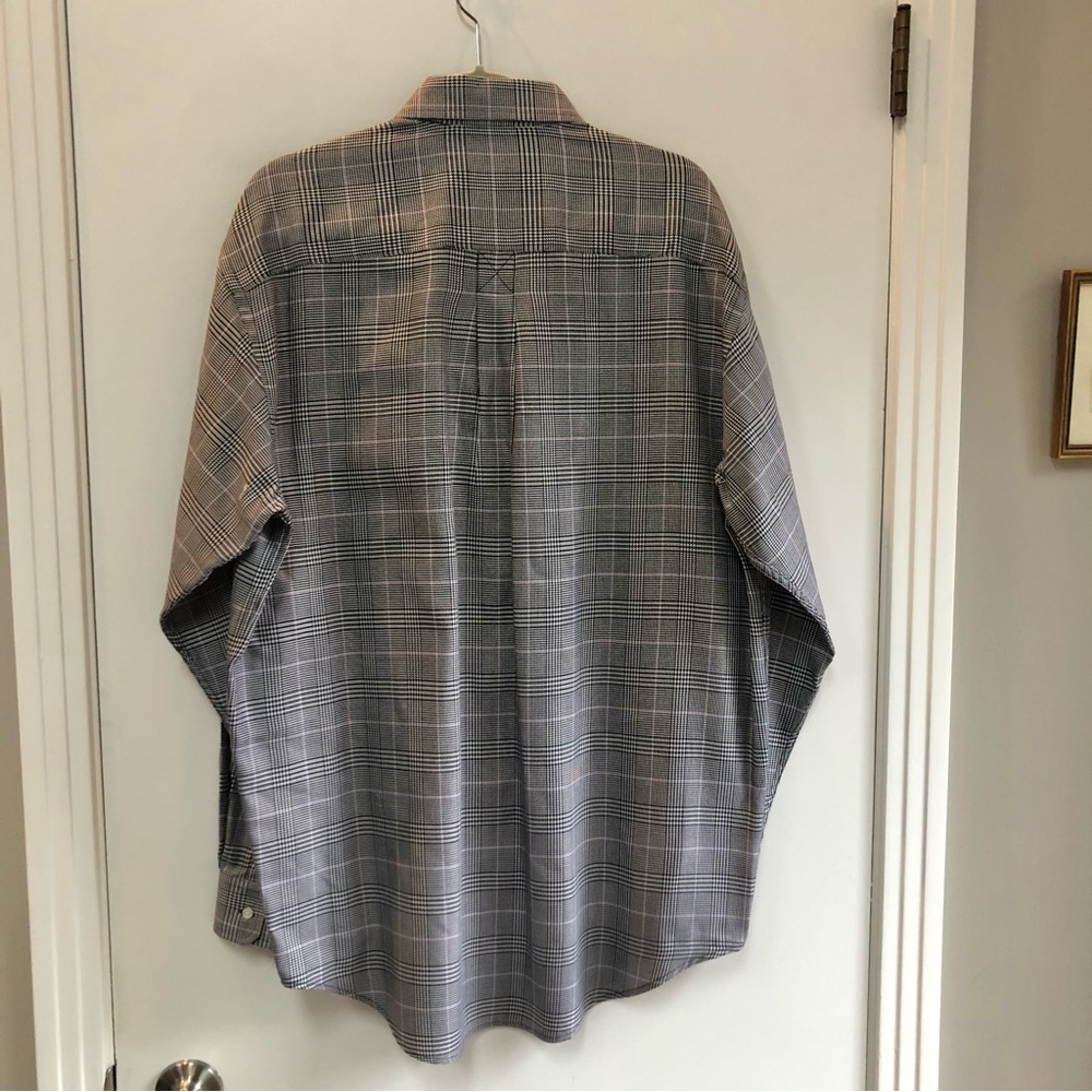 Bobby Jones grey plaid button front shirt size L Business casual EUC - Picture 3 of 5
